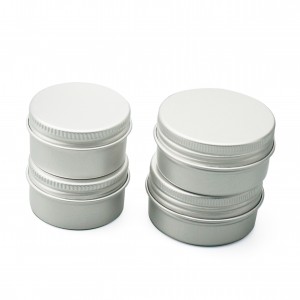 Aluminimum container & lids—Silver cap with box